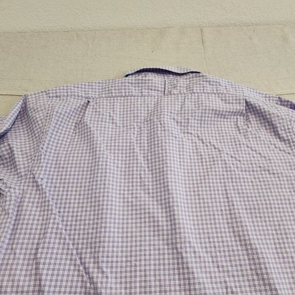 Lincs Shirt Mens XL Purple Plaid Button Up Long Sleeve Cotton - Picture 10 of 11